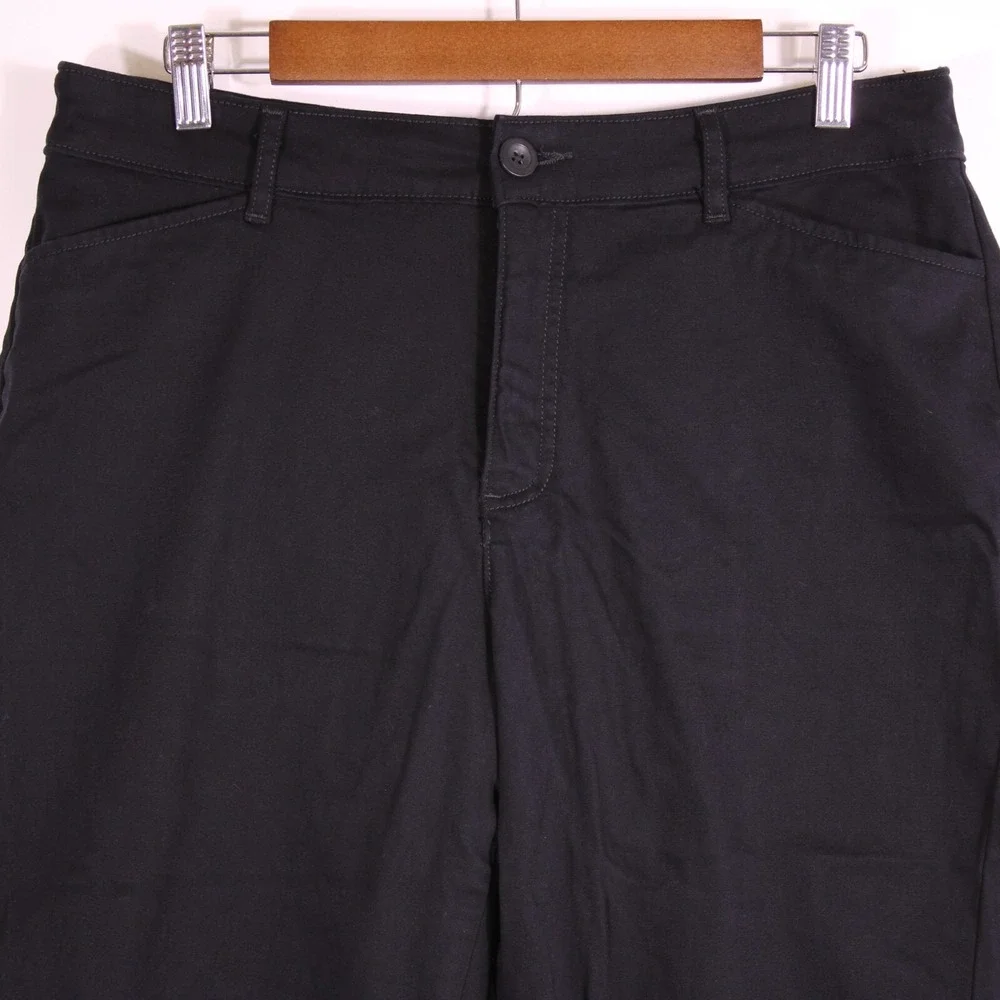 St. Johns Bay Capri Pants Womens 12 Black Classic Casual Stretch Mid-Rise 33x18